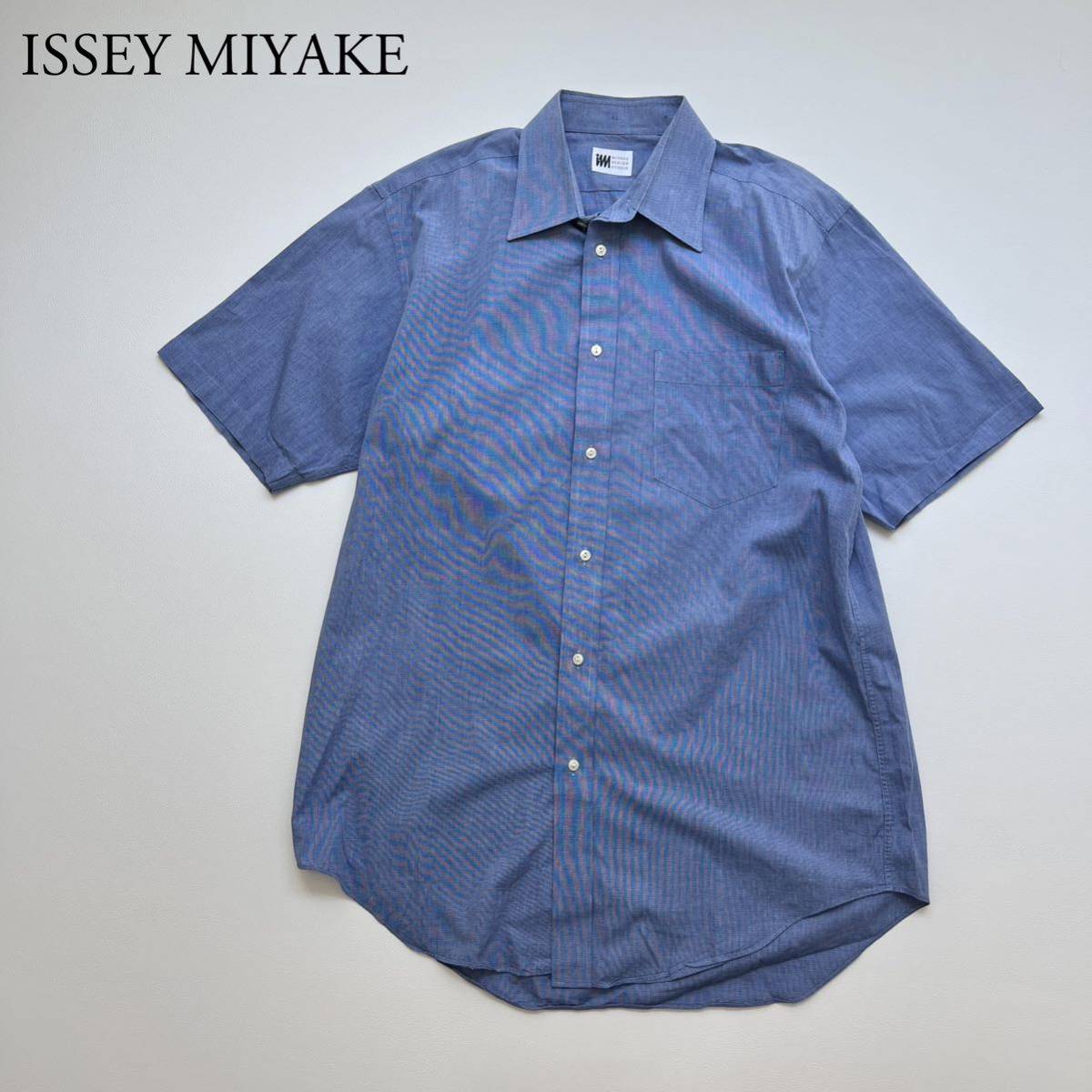 ISSEY MIYAKE イッセイミヤケ MIYAKE DESIGN STUDIO ミヤケデザインスタジオ 半袖シャツ Yシャツ カジュアル 日本製　トップス ブルー