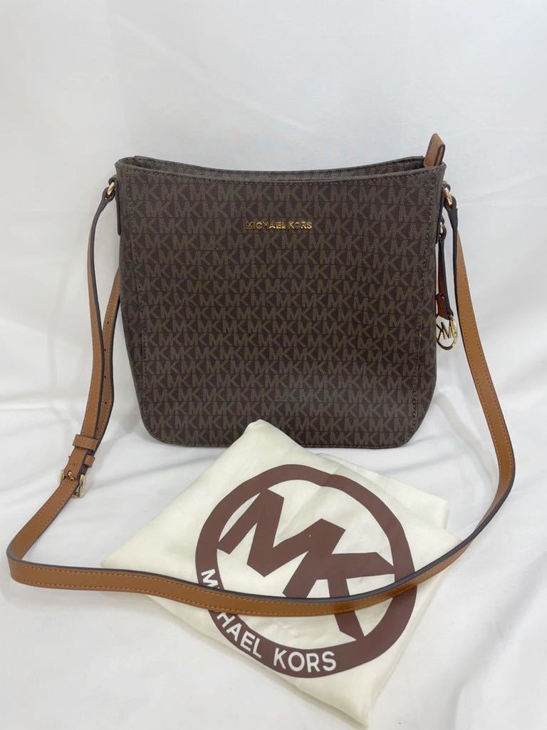 KT0807 MICHAEL KORS/マイケルコース ショルダーバッグ ブラウン系 収納袋付き 極美品_画像1