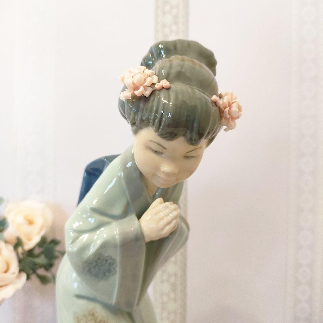 リヤドロ LLADRO 着物 和装 花 芸子 陶器 置物 人形 美品 京都-