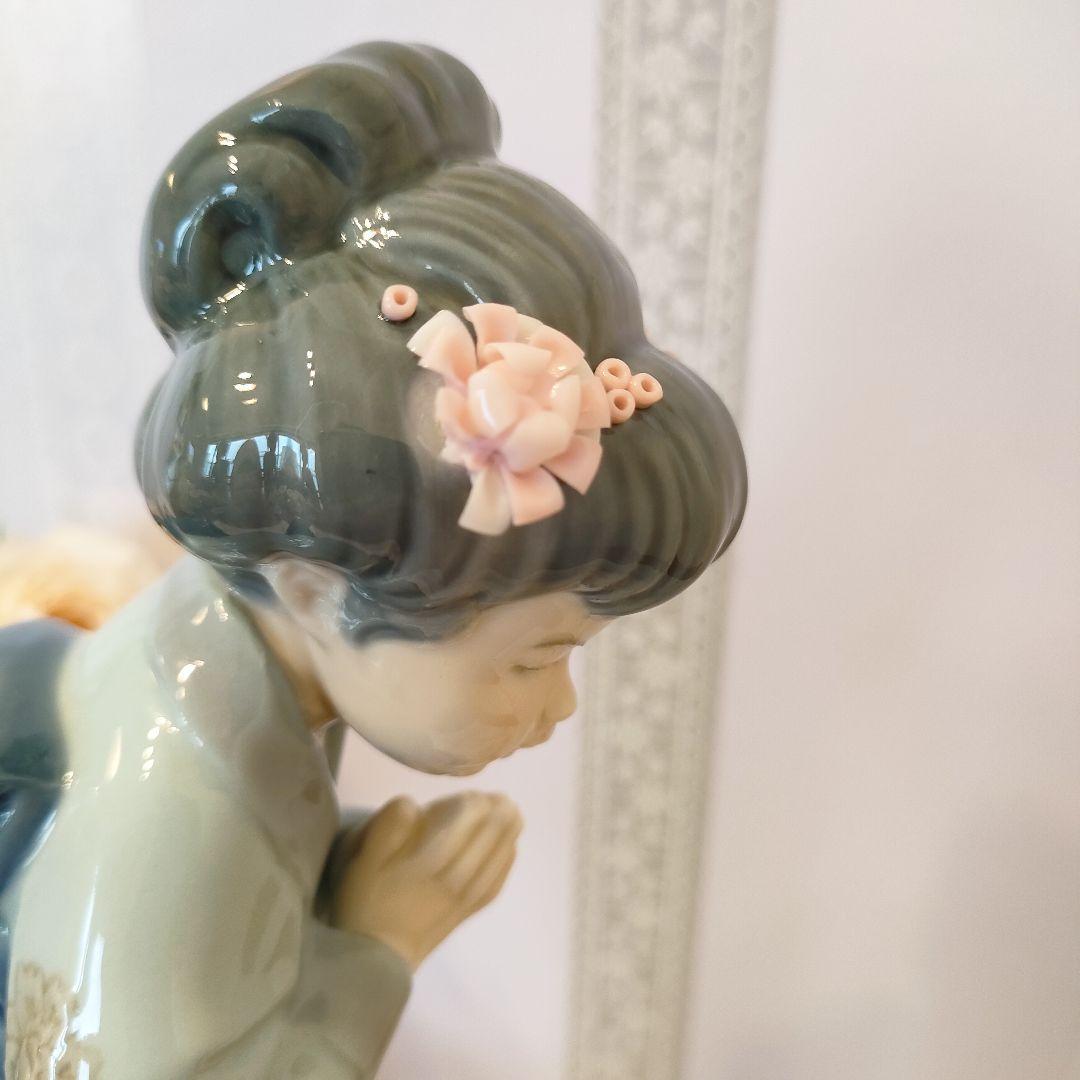 リヤドロ LLADRO 着物 和装 花 芸子 陶器 置物 人形 美品 京都-