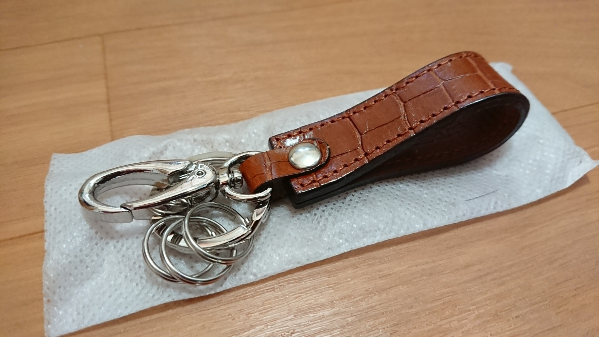  Lexus original real leather made key holder ( loop ) black ko style tea color unused 