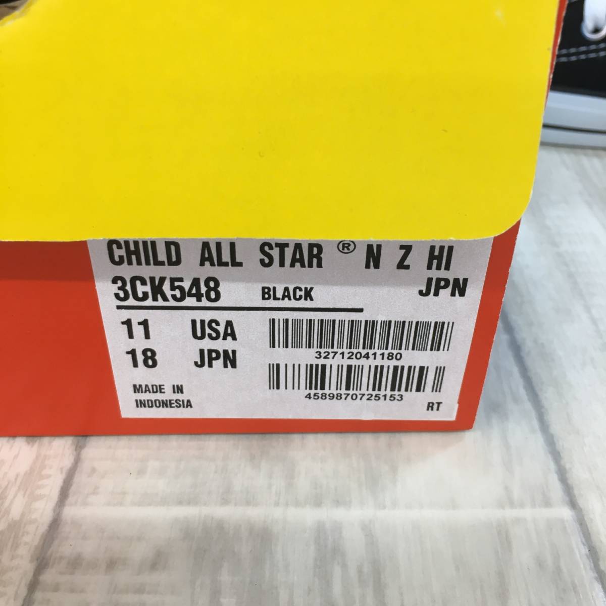 KZ1174★CONVERSE : CHILD ALL STAR N Z HI 3CK548★18★黒　コンバース チャイルドオールスター サイドジップ_画像10