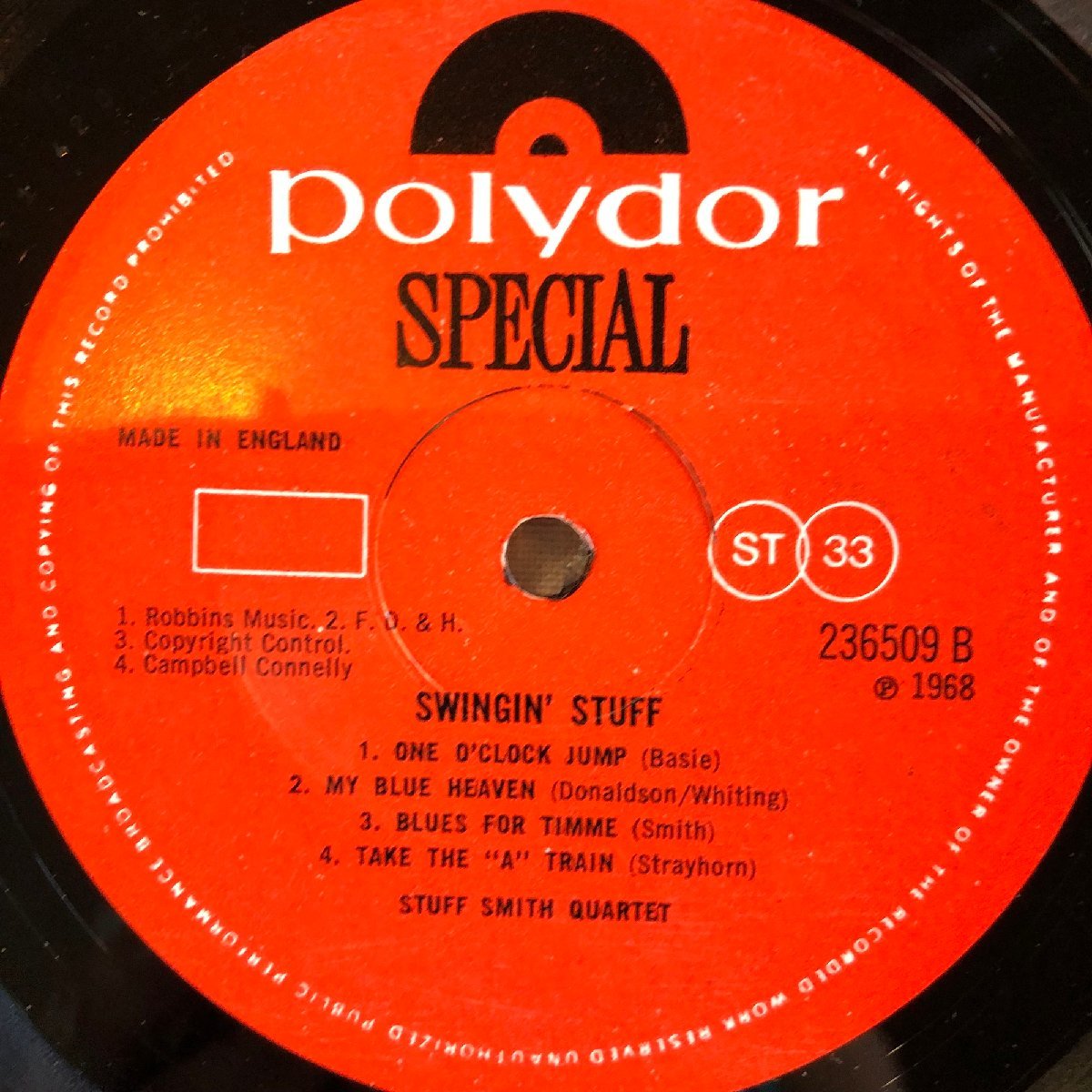 Stuff Smith Quartet / Swingin' Stuff LP Polydor_画像5