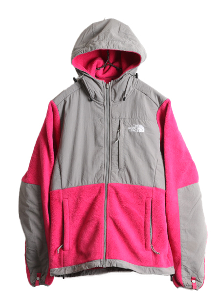 ■ ノースフェイス フード付き デナリ ジャケット レディース S / 古着 The North Face フリース ブルゾン パーカー ジャンパー 2トーン 灰_画像1