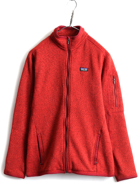 14年製 ■ パタゴニア ベターセーター ジャケット レディース M 古着 Patagonia フリース アウトドア ジャンパー フルジップ ニット 杢 赤_画像1