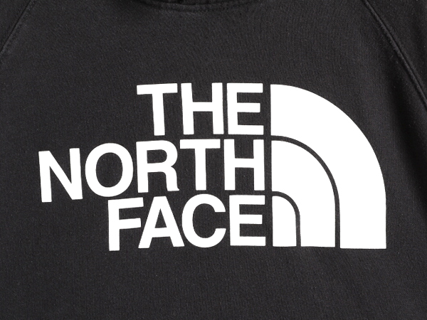 ■ ノースフェイス プリント スウェット フード パーカー ( レディース L ) The North Face アウトドア トレーナー プルオーバー 裏起毛 黒_画像3