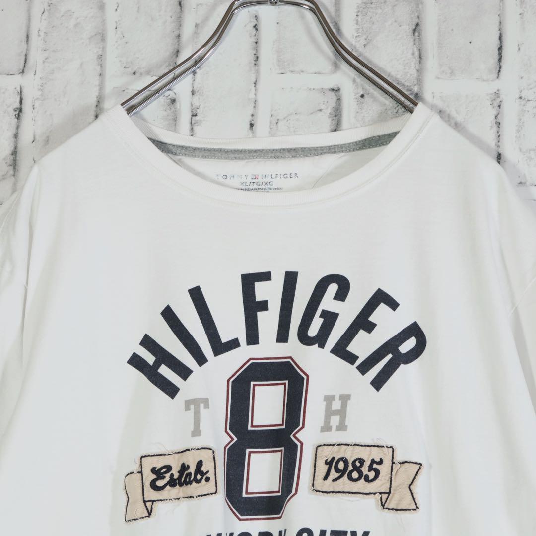 【レトロ古着】トミーヒルフィガー ボロTシャツ デカロゴ ニューヨーク XL 白_画像3