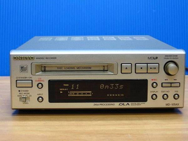 絶品】 ONKYO☆良品 メンテ済 動作良好☆高音質 INTEC205 MDデッキ MDLP対応☆取説付☆MD-105AX 一般 