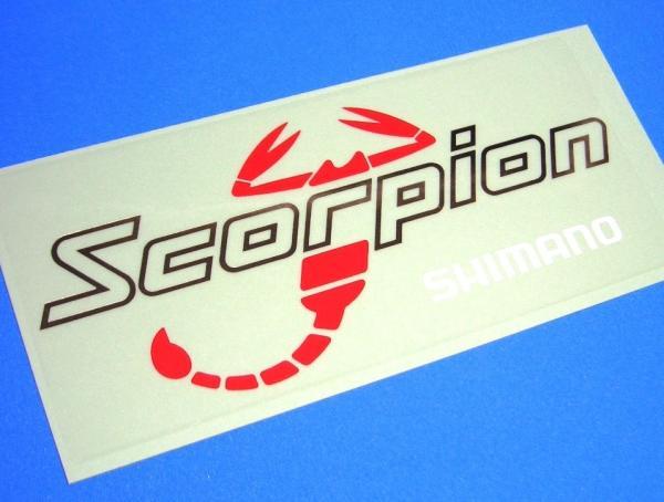 シマノ SHIMANO スコーピオン Scorpion 赤 サソリ 蠍 ステッカー 148×68mm シール_画像1