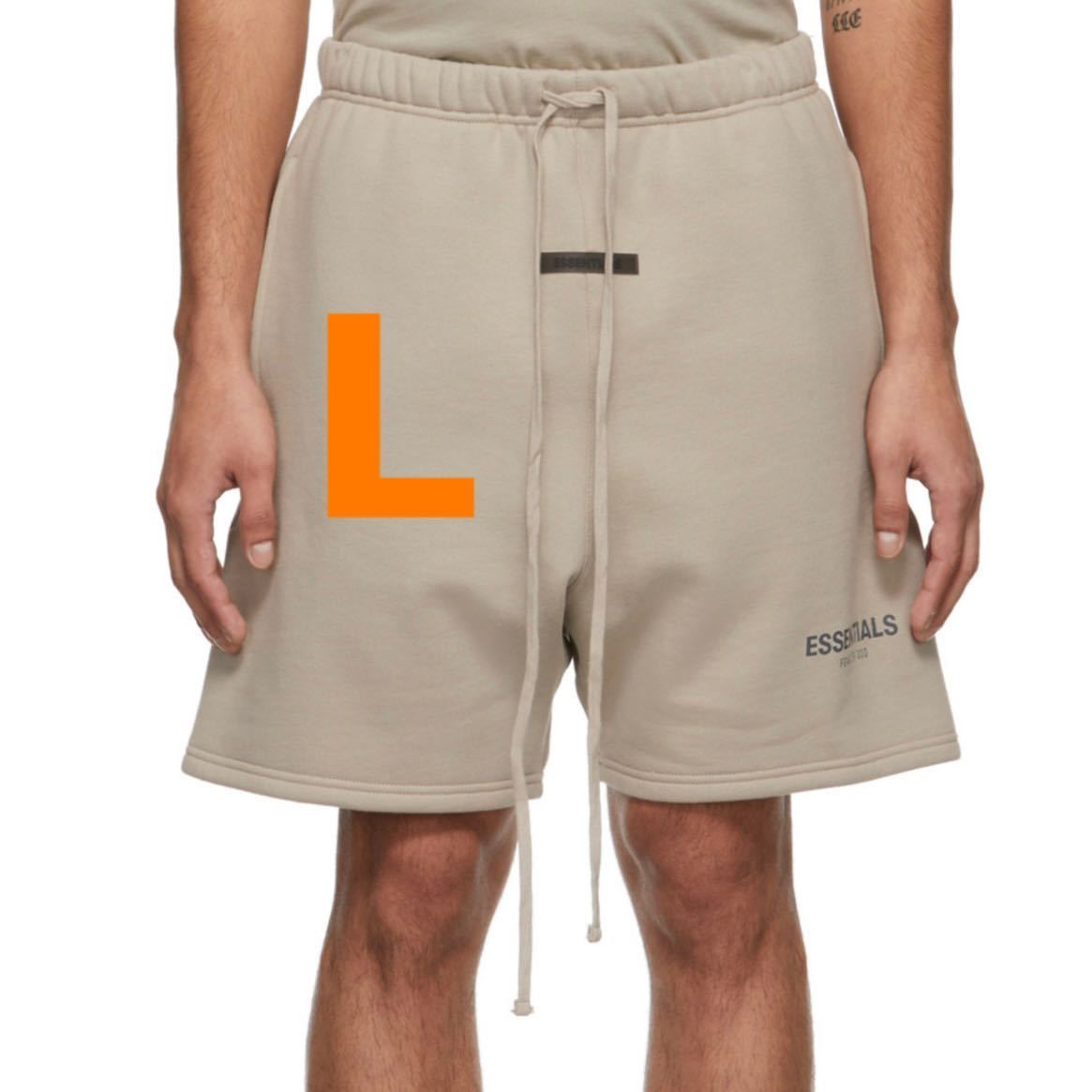 【L】タン FOG Essentials 21FW Sweat Shorts Tan ストリング ハーフパンツ ショートパンツ Fear Of Godフィアオブゴッド エッセンシャルズの画像1