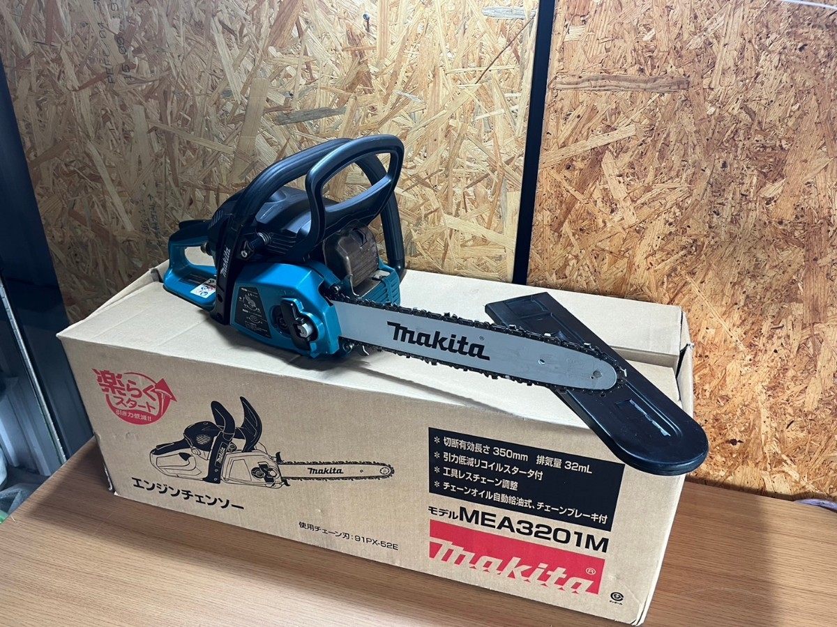 新版 MEA3201M makita ○ エンジンチェーンソー ④ 中古美品 元箱 動作