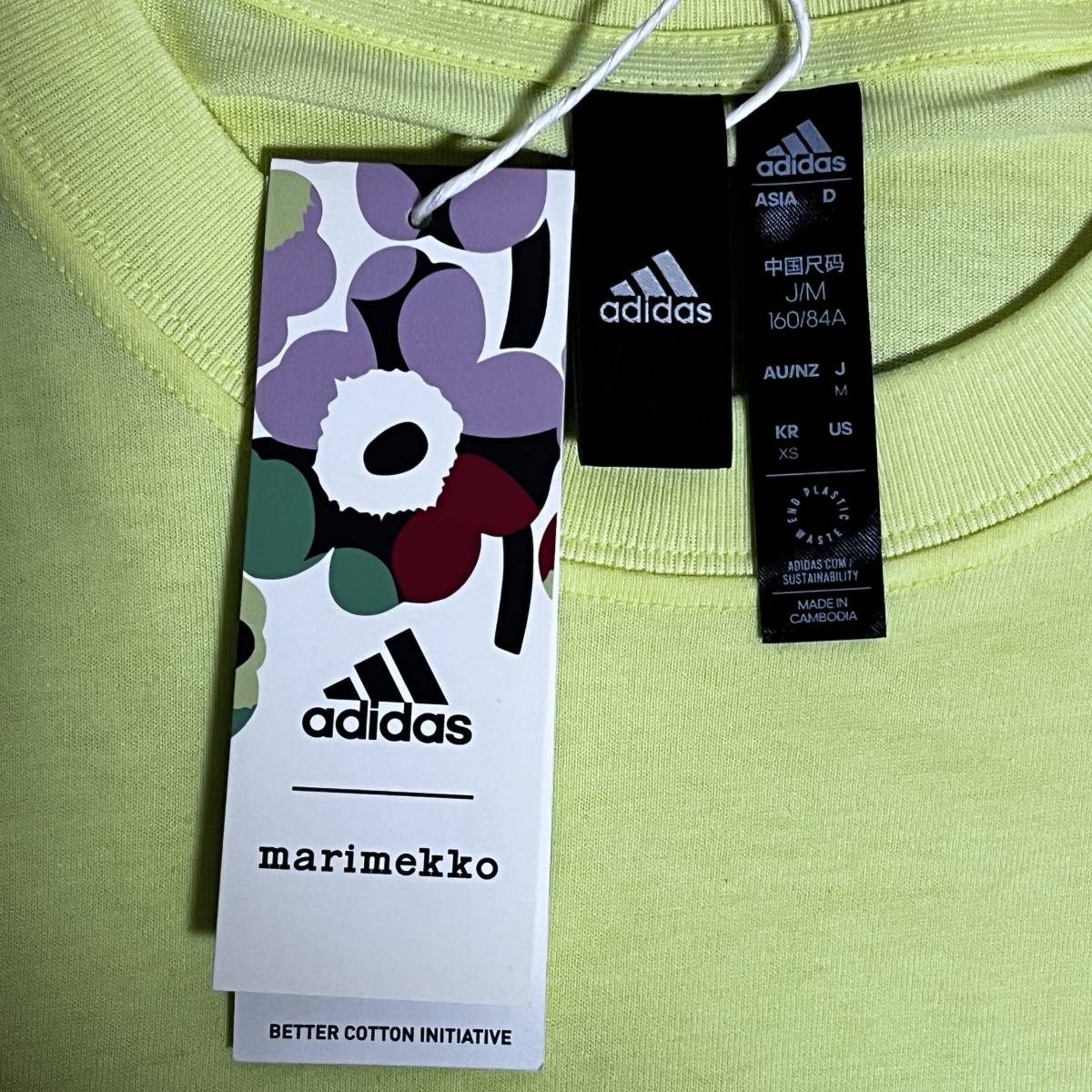 adidas(アディダス) x Maremekko(マリメッコ) - Mサイズ 黄色 ADIDAS × マリメッコ グラフィックTシャツ Lady's Tシャツ (タグ付き未着用)_画像7