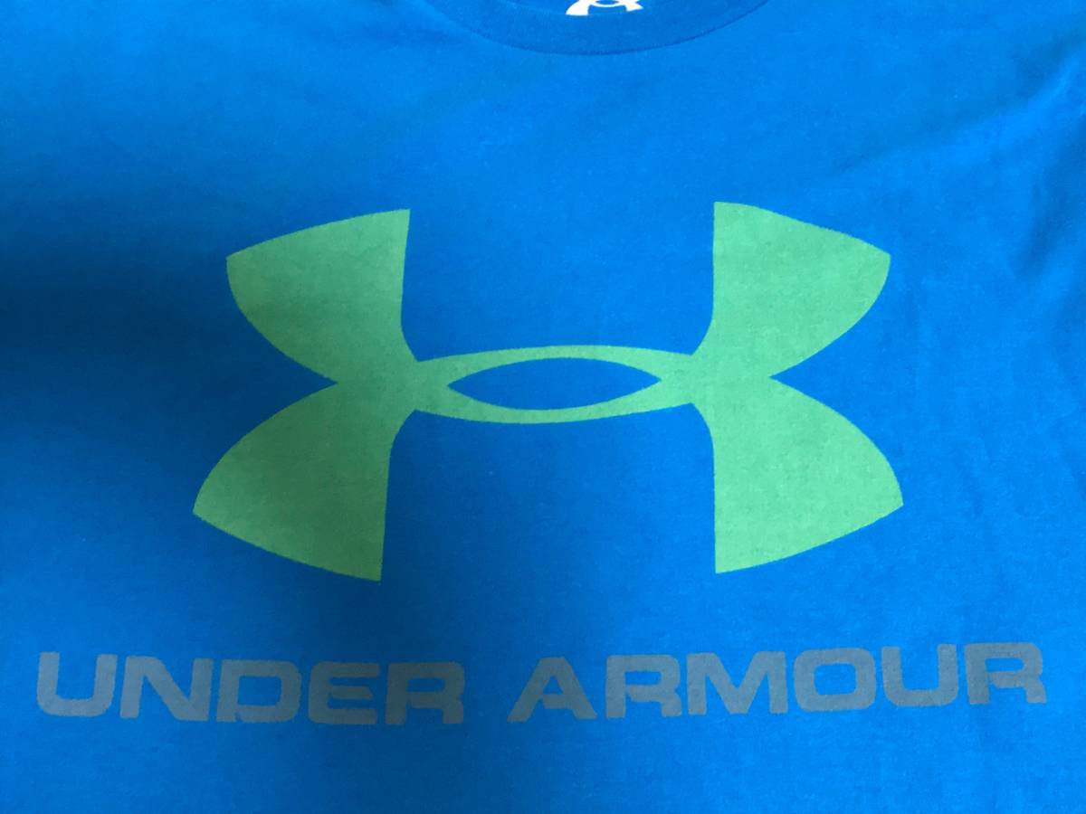 UNDER ARMOUR(アンダーアーマー) - MEN 半袖ロゴTシャツ LOOSE ブルー スポーツウェア UAチャージドコットン(古着・サイズ  M)