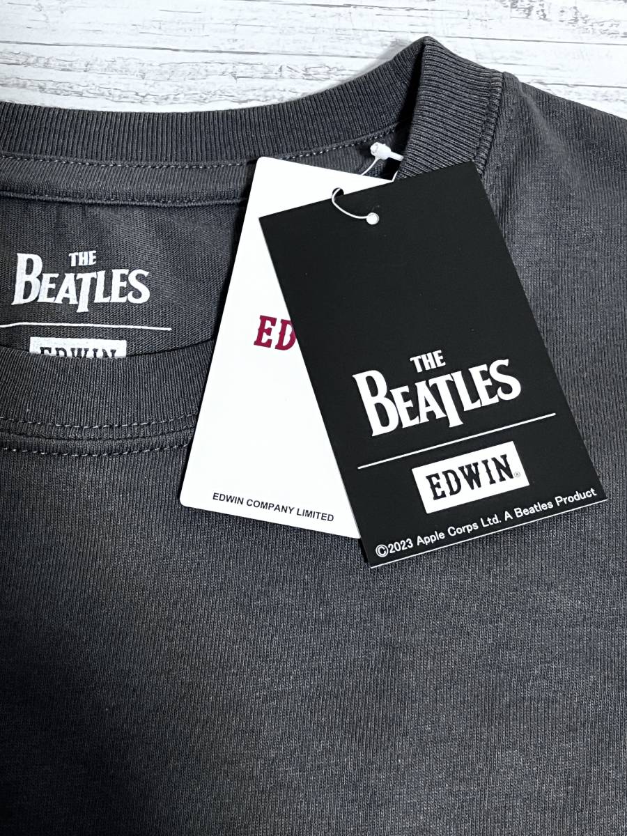 The Beatles(ビートルズ) x EDWIN(エドウイン) - 半袖 コラボ フォトプリントTシャツ Lサイズ 灰 バンドTシャツ (タグ付き・新品未使用品)_画像5