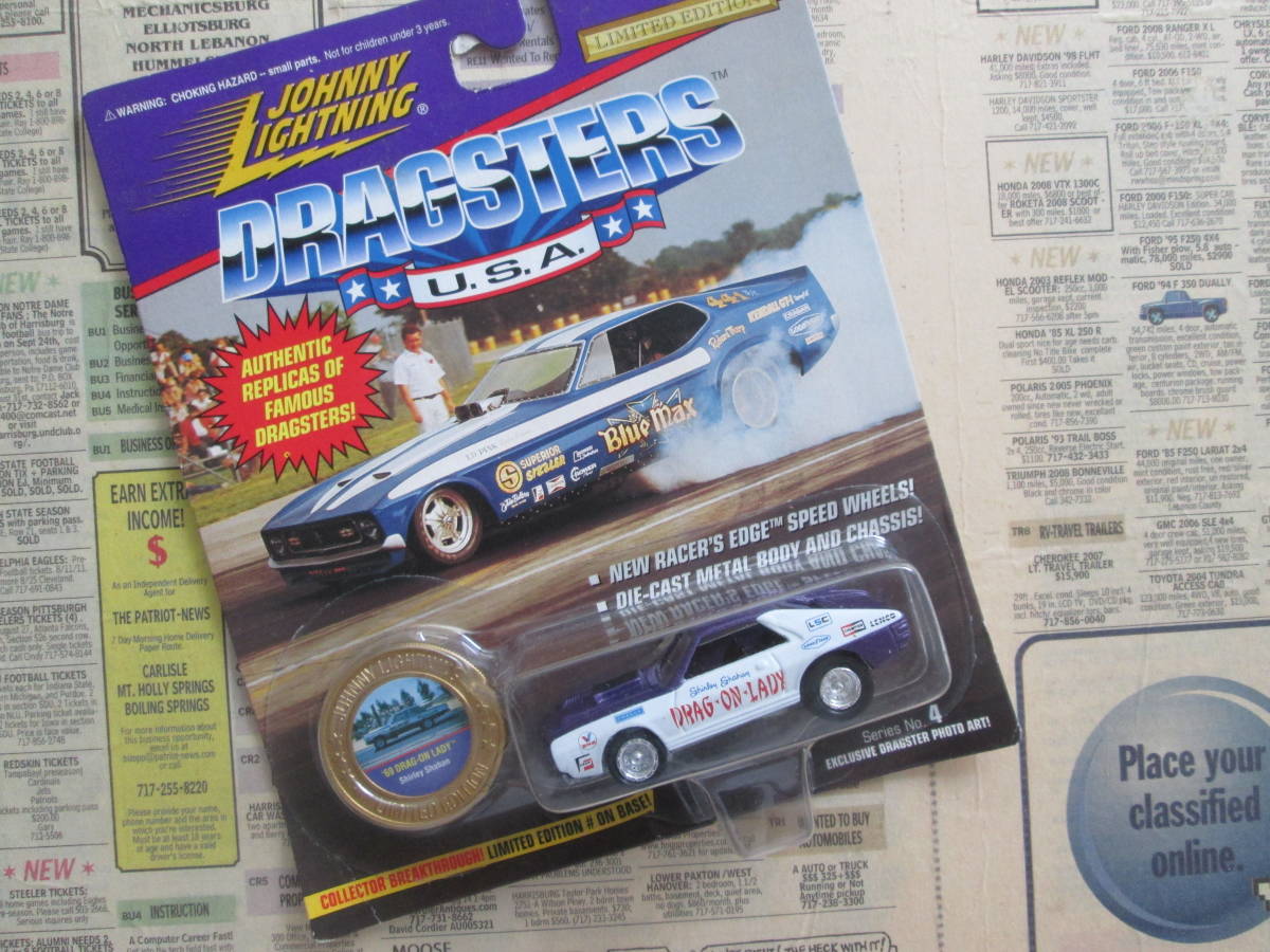 * 90 period Johnny Lightning 1/64fa knee car dragster zB12-PW * unused storage goods adjustment 