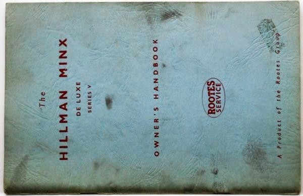 HILLMAN MINX DELUXE SERIES V OWNER'S Handbook 英語版_画像1