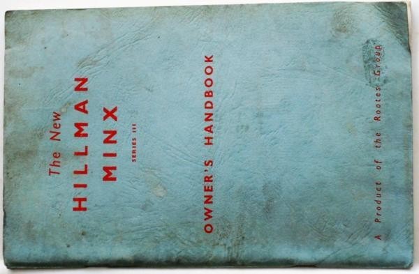 New HILLMAN MINX SERIES III OWNER´S Handbook 英語版