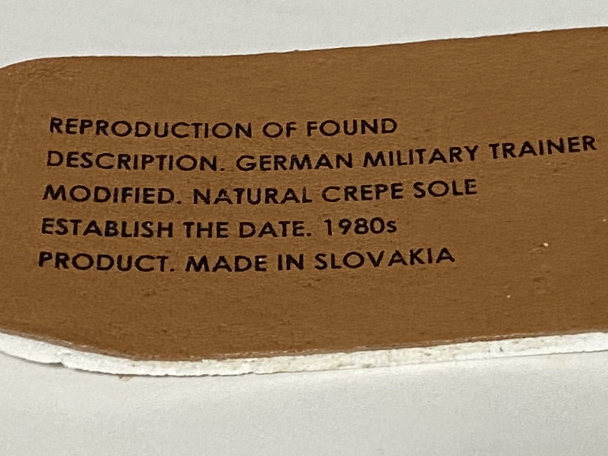 【送料無料】リプロダクションオブファウンド　ジャーマンミリタリートレーナー　クレープソール　EU38 24〜24.5cm 美ユーズド品_画像7