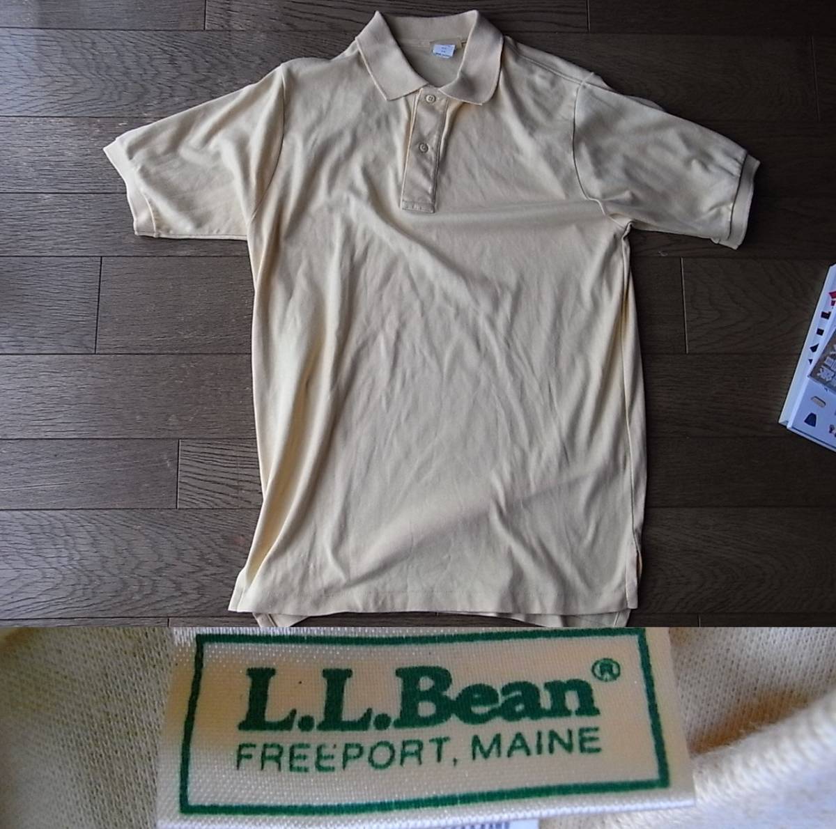 LL Bean 米国製　コットン ポロシャツ　US-M　イエロー 綿100%　LLビーン_画像1