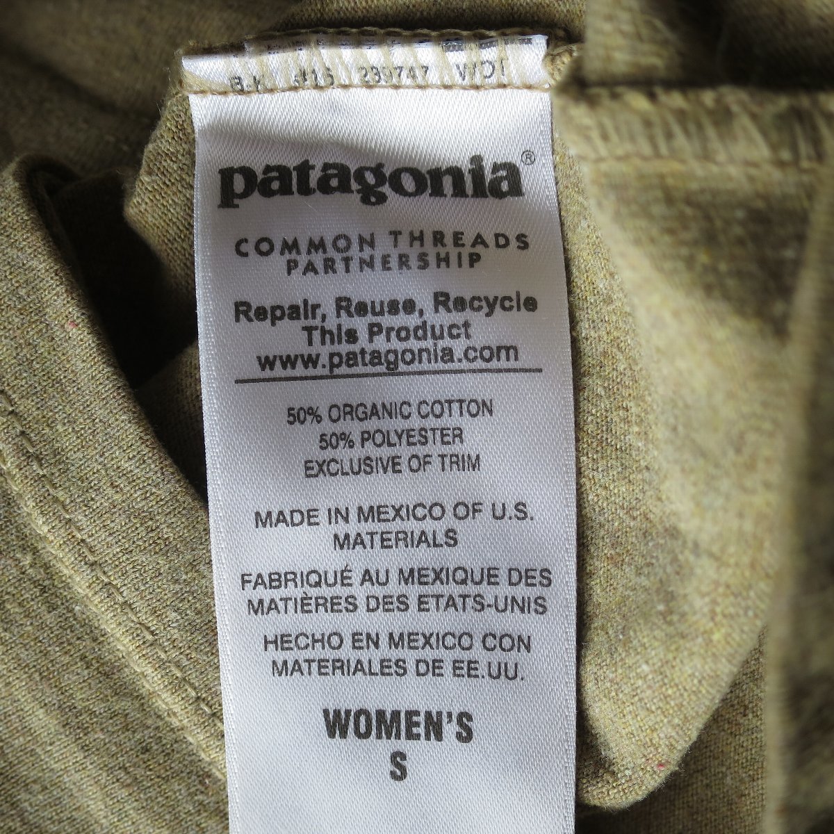 patagonia パタゴニア　オーガニックコットン・ポリエステル混　Tシャツ　S　_画像4