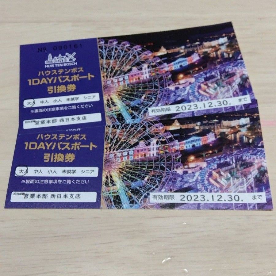 最高の品質 ハウステンボス 1DAYパスポート 引換券 2枚 ペアチケット