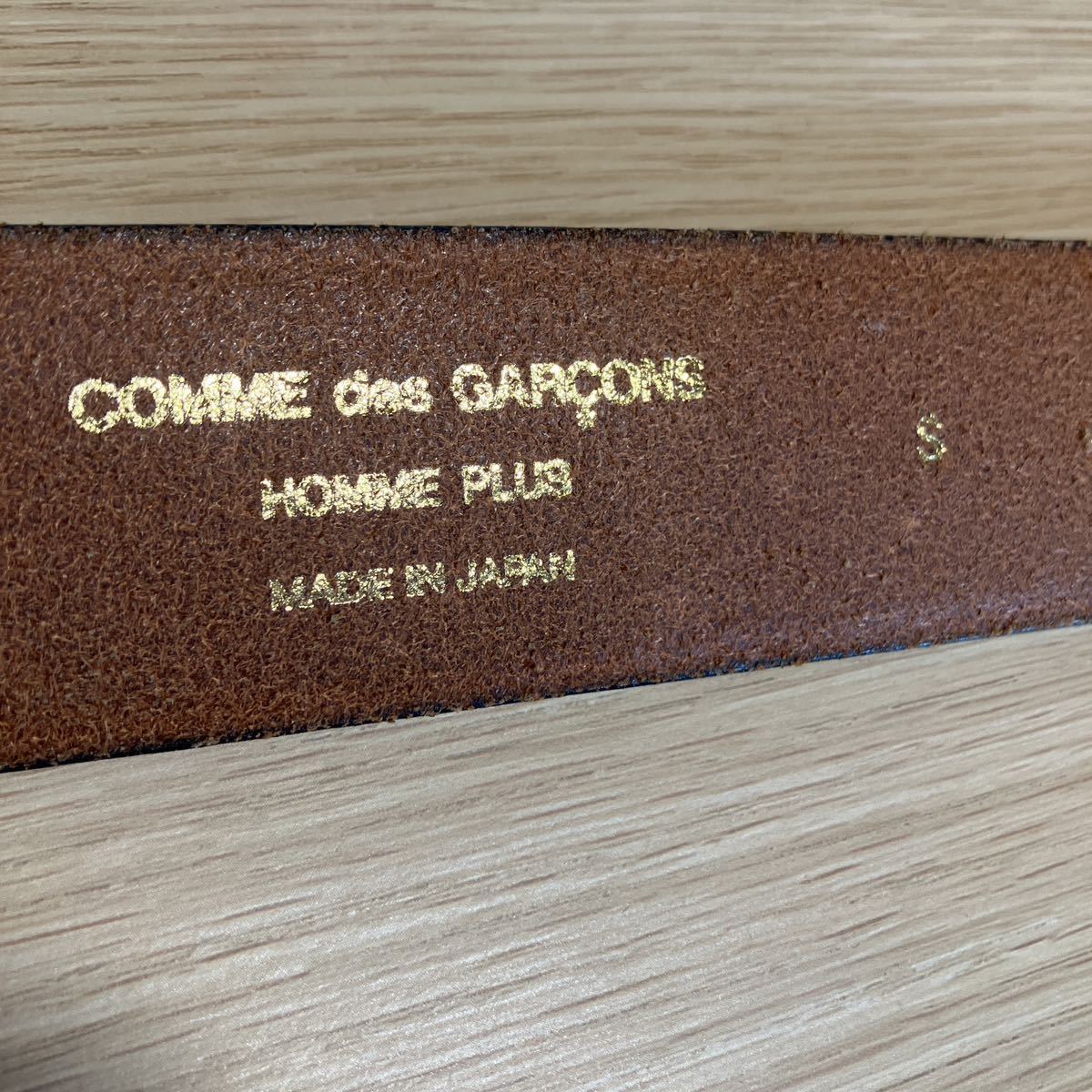 コムデギャルソンオムプリュス Comme des Garcons Homme Plus /レザーベルト /ブラック /ダブルピン /日本製 /サイズS_画像7
