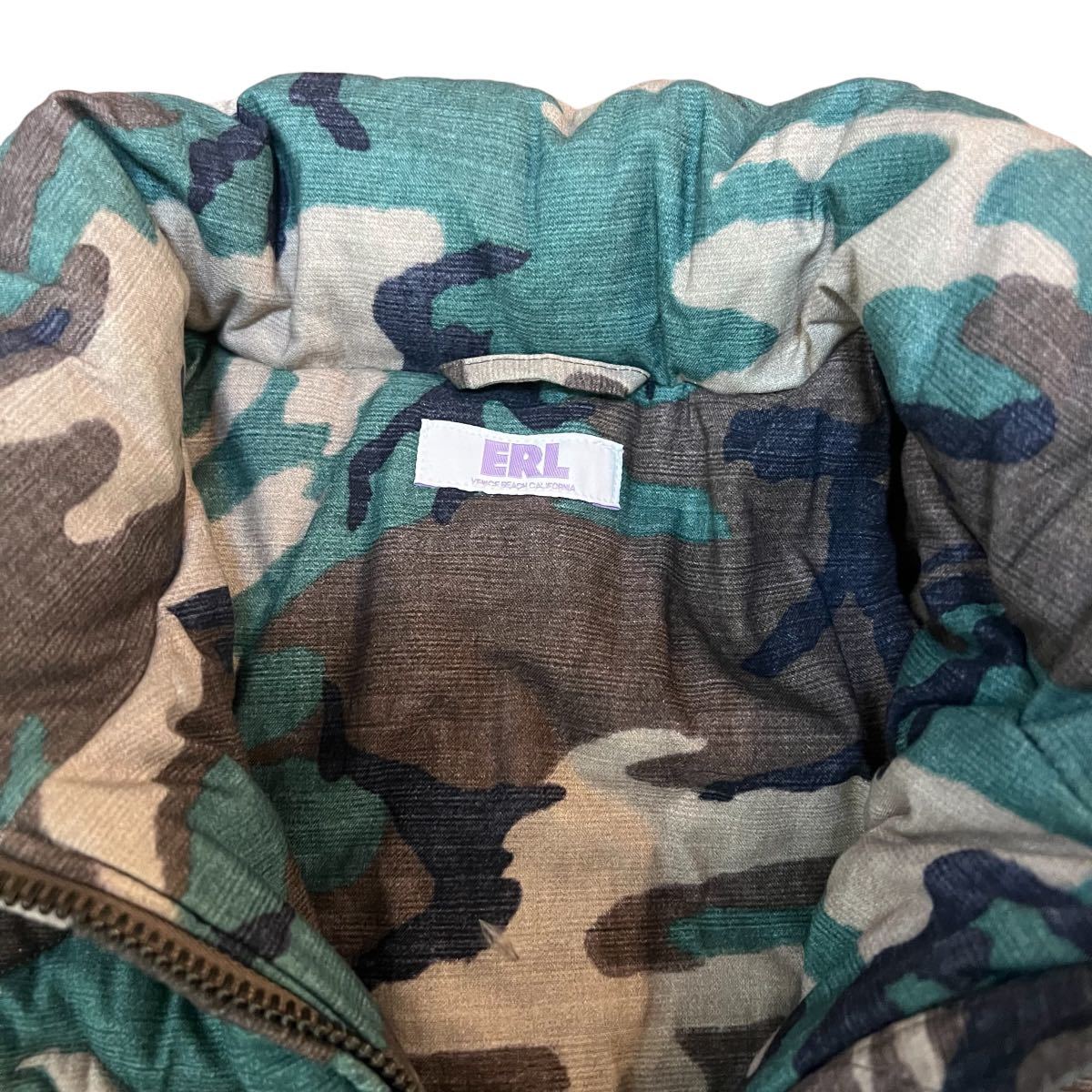 ERL 2022AW カモフラージュ キルティング パデッド ダウン ジャケット　イーアールエル camo padded down jacket_画像5