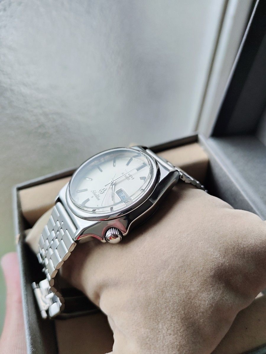 セイコーシルバーウェーブ 電池新品 美品  メンズ腕時計