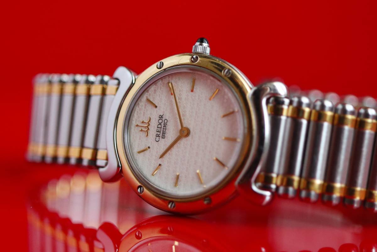 SEIKO CREDOR セイコー クレドール 18K BEZEL 電池交換済 Yahoo!オークション - 電池交換済18金 GOLD 金無垢ベゼル SEIKO