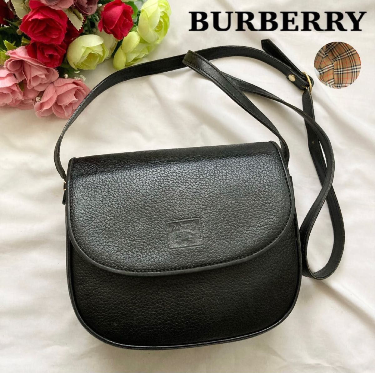 【美品】激レア　Burberrys ショルダーバッグ　ブラック　ノバチェック