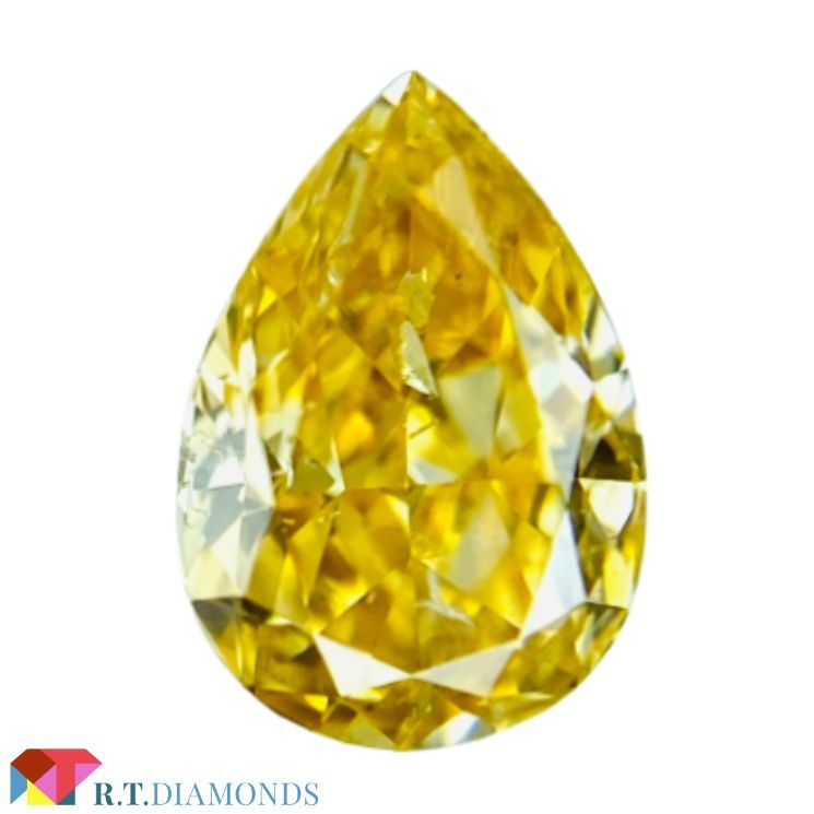 高い素材 VIVID FANCY YELLOW PS/RT2225/CGL 0.304ct ORANGE ダイヤモンド