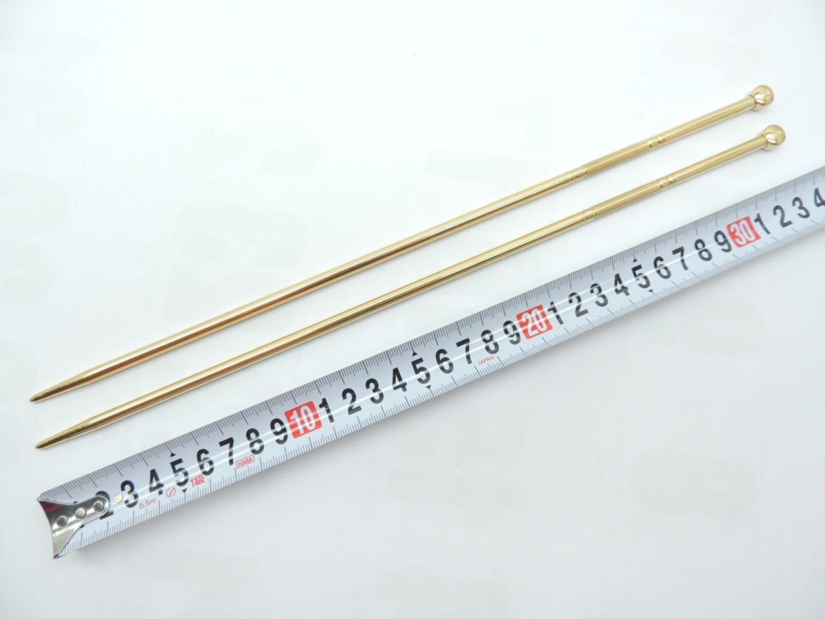 日本製 真鍮　火箸　５，５Ｘ３４０ミリ　1膳　ひばし　ヒバシ　しんちゅう　シンチュウ_画像1