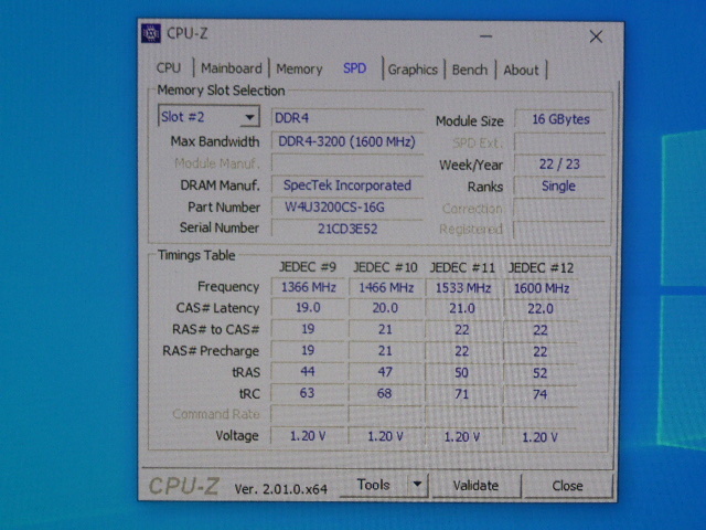 メモリ デスクトップパソコン用 CFD DDR4-3200 PC4-25600 16GBx2枚 合計32GB 起動確認済みです W4U3200CS-16G _画像5