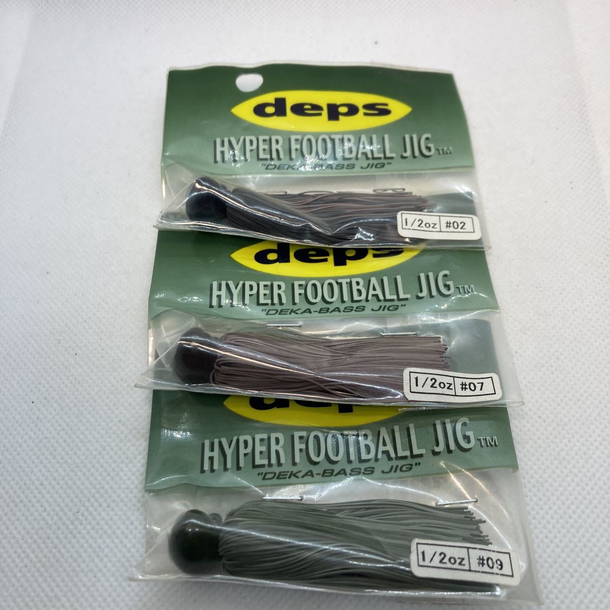 ★新品 未使用 送料無料★② デプス deps ハイパーフットボールジグ 1/2oz 3個セット HYPER FOOTBALL JIG デカバス BASS琵琶湖 ラバージグ_画像3