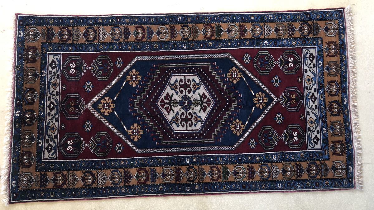 [A8162] Turkey yahyali205×112 Old Vintage antique hand weave .. carpet accent rug mat hand made 