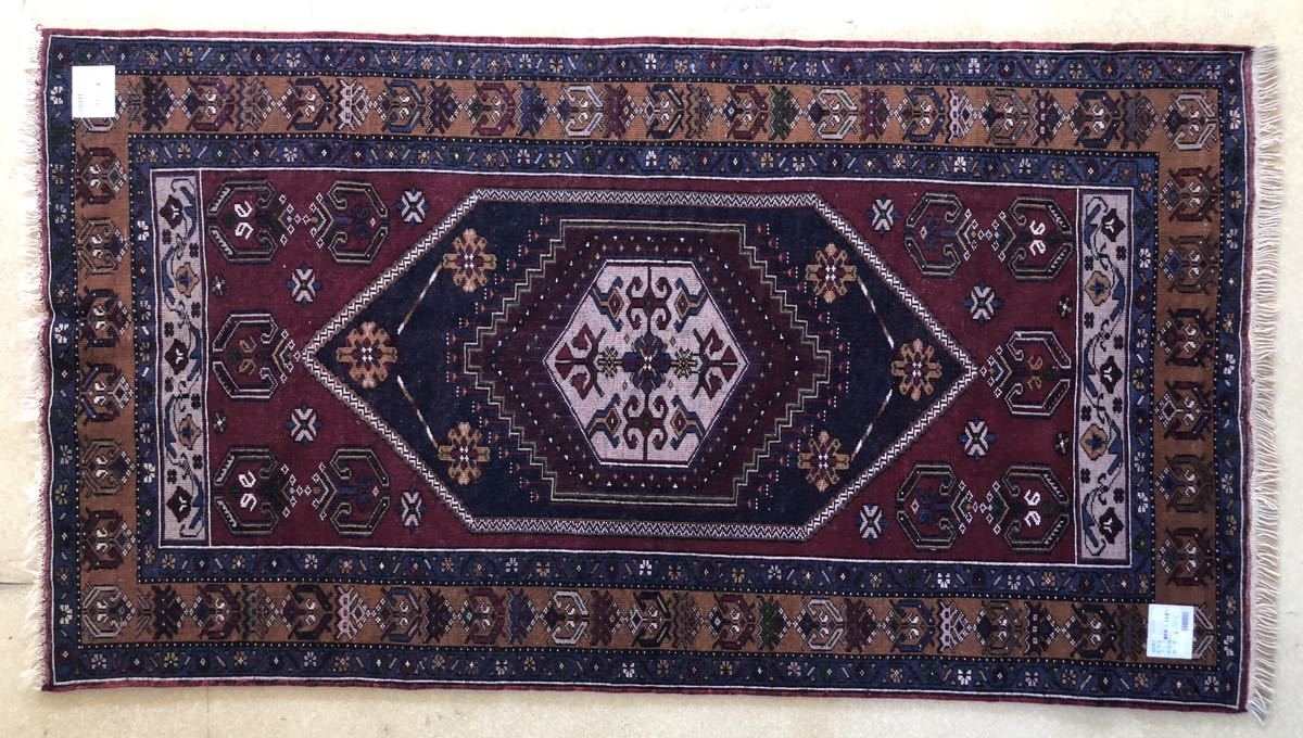 [A8162] Turkey yahyali205×112 Old Vintage antique hand weave .. carpet accent rug mat hand made 
