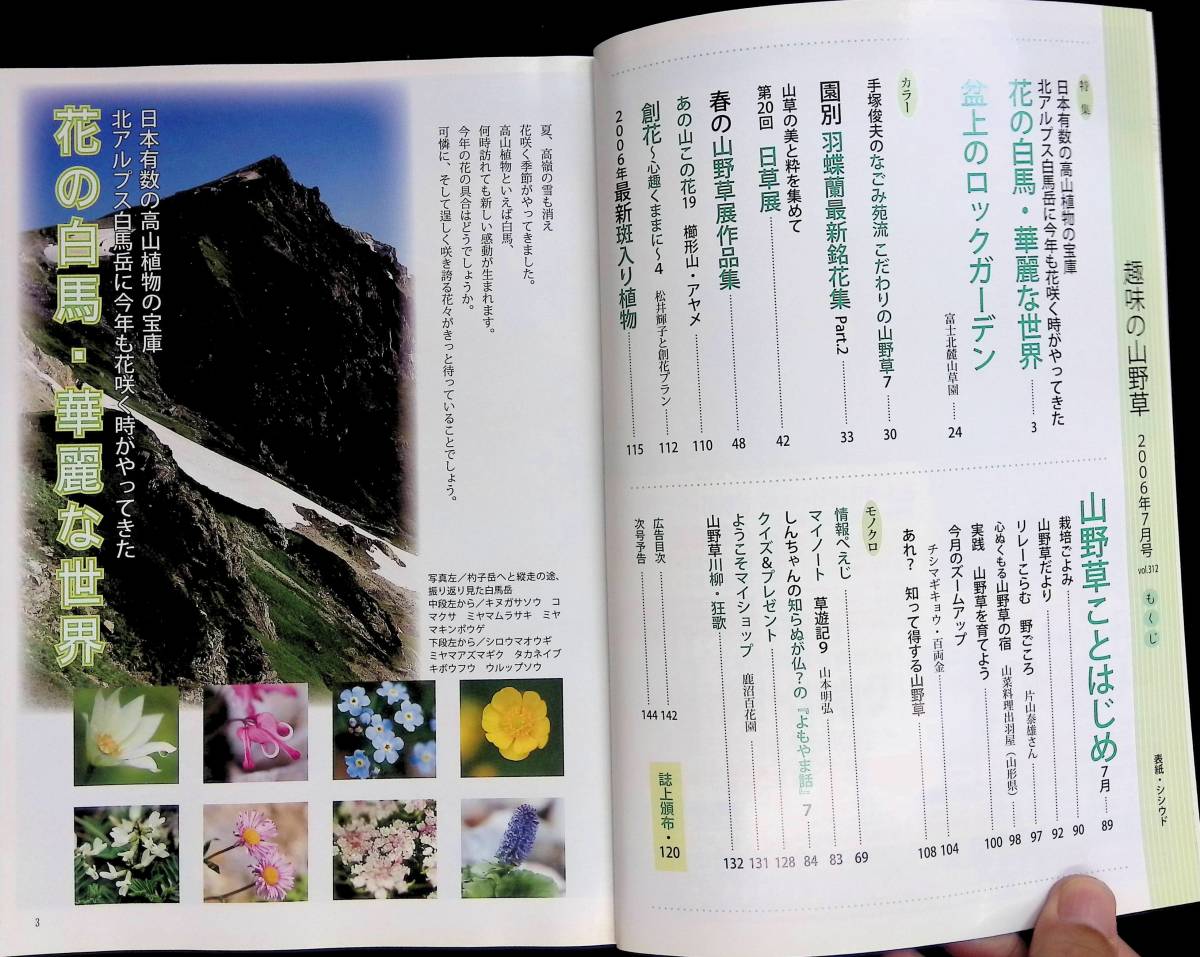 趣味の山野草　2006年7月号　花の白馬　栃の葉書房　 YB230825M1_画像2