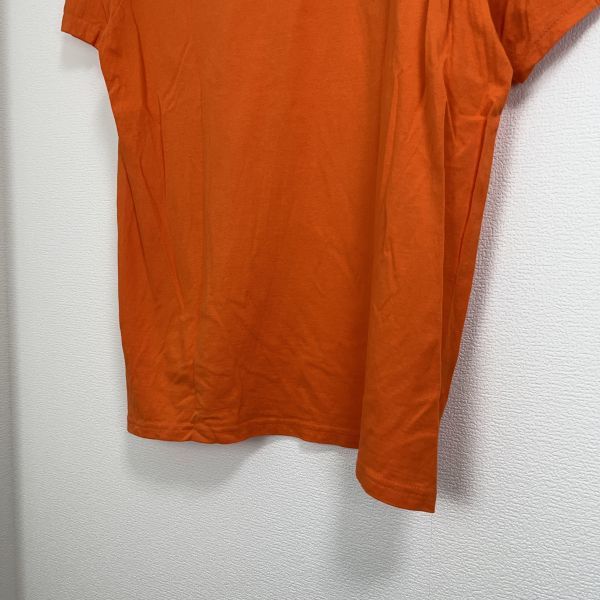 Printstar プリントスター メンズ 半袖 Tシャツ トップス スポーツ ウェア 練習着 Lサイズ 大きいサイズ ロゴ プリント オレンジ色 丸首