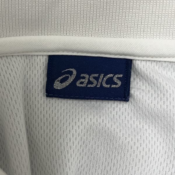 asics アシックス メンズ 半袖 ポロシャツ トップス スポーツ ウェア Oサイズ 大きいサイズ ロゴ プリント ワンポイント ホワイト 襟付き