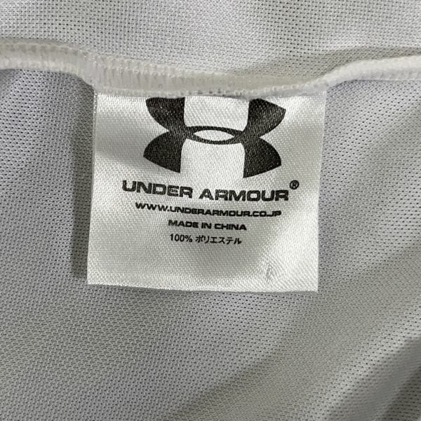 UNDER ARMOUR アンダーアーマー メンズ 長袖 Tシャツ トップス スポーツ ウェア ホワイト 白色 ロゴ ワンポイント プリント シンプル 丸首