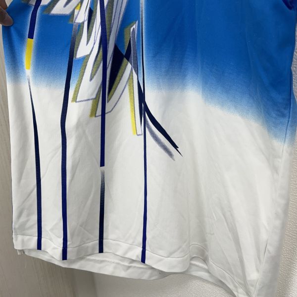 YONEX ヨネックス メンズ 半袖 トップス ポロシャツ スポーツウェア テニスウェア Lサイズ 大きいサイズ 襟付き ロゴ 刺繍 ブルー ホワイト_画像3