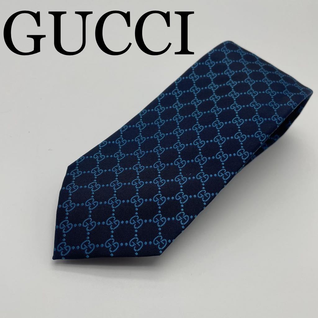 □新品□未使用□ GUCCI グッチ シルク100% 総柄 ネクタイ ビジネス