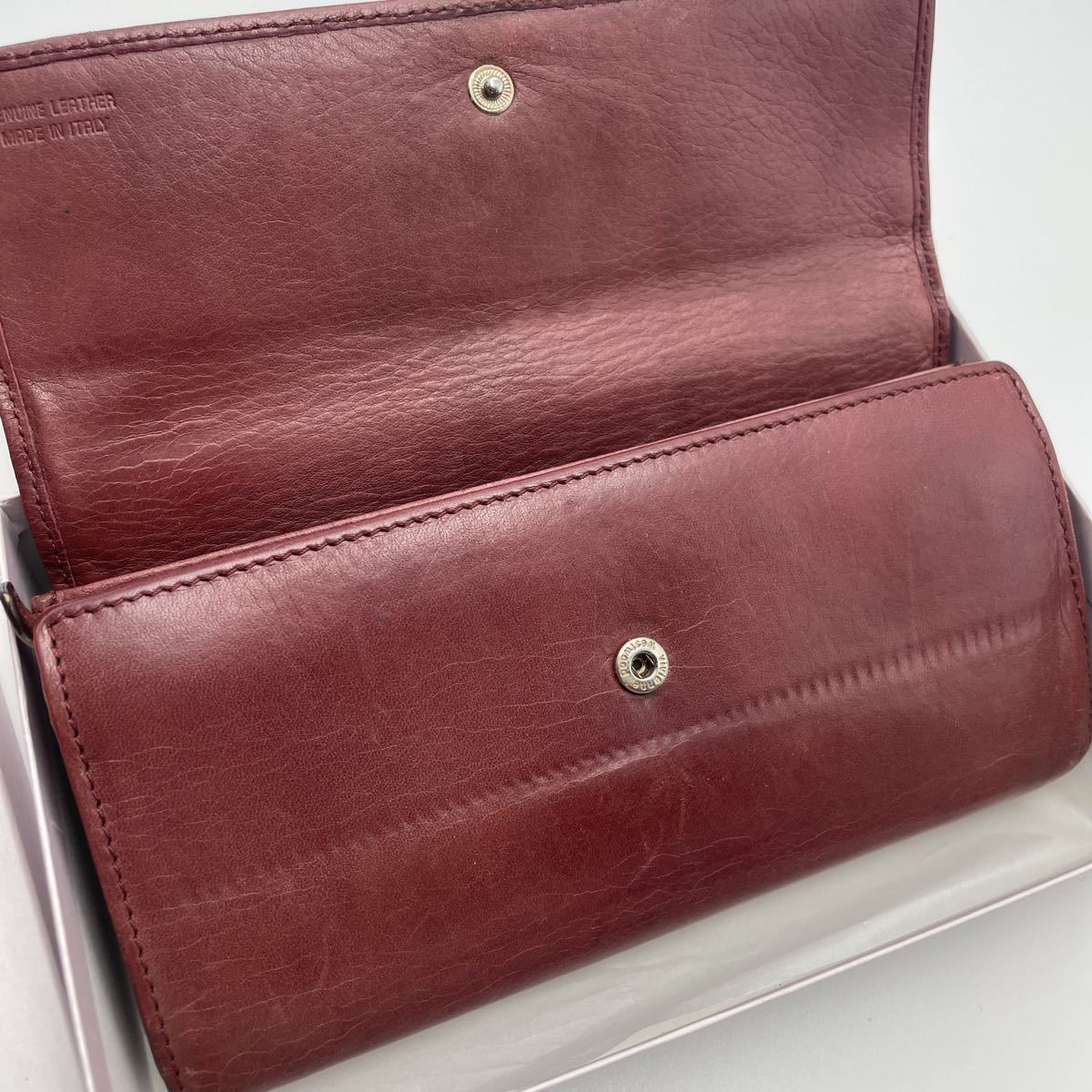 Vivienne Westwood 長財布 ビッグオーブロゴ レザー フラップ - 折り財布