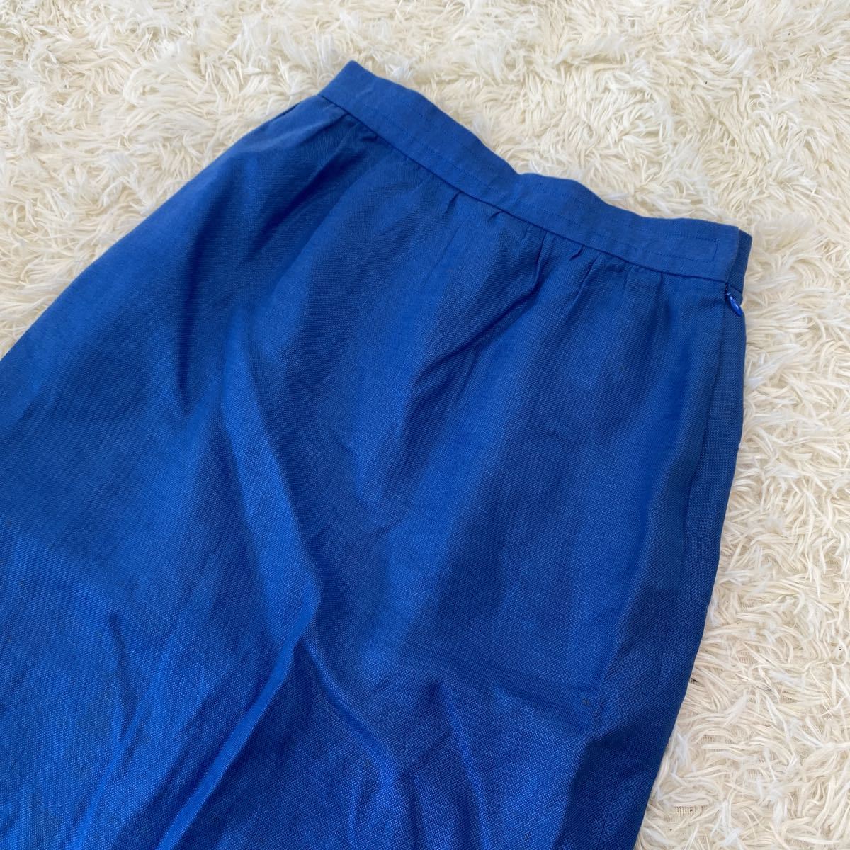 GIVENCHY ジバンシー タイトスカート ブルー サイズ12 スリット入_画像10