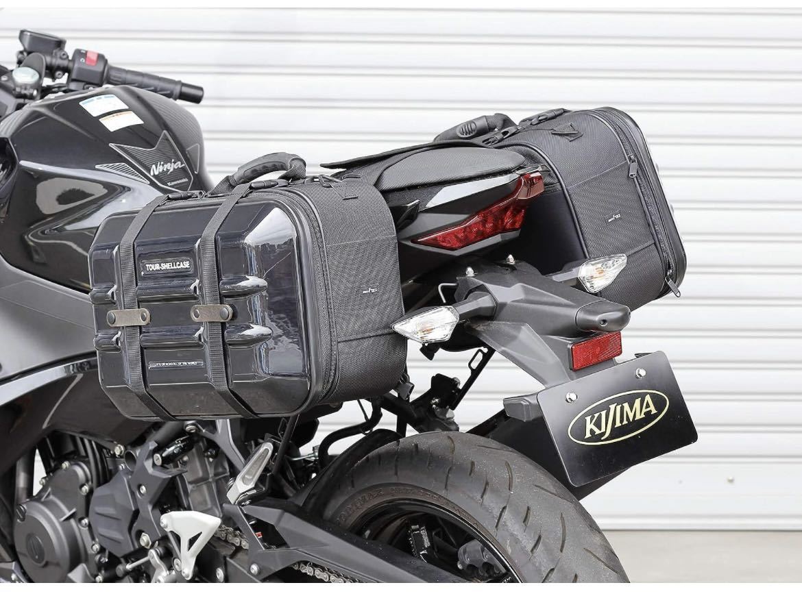 キジマ (kijima) バイク バイクパーツ バッグサポート バッグガード 左右セット スチール製ブラック仕上げ Ninja250/400('18-) ブラック_画像3