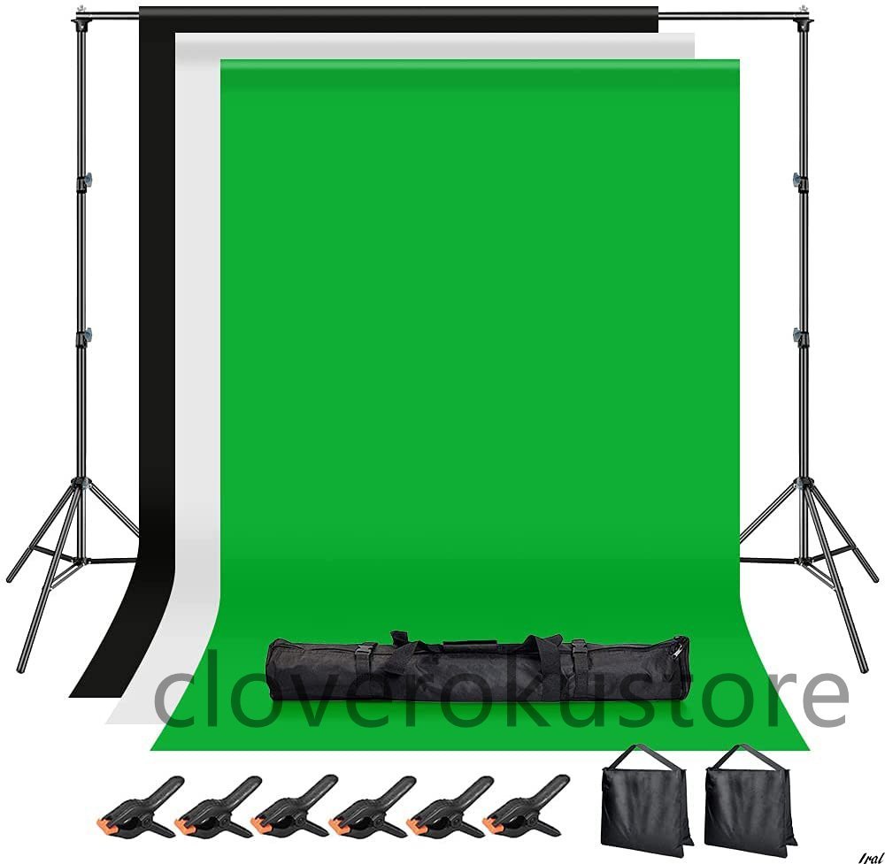  background photograph photographing for background stand cloth black white green Sand bag two . powerful clip 6 piece attaching Studio photographing machinery background cloth / background paper . applying 