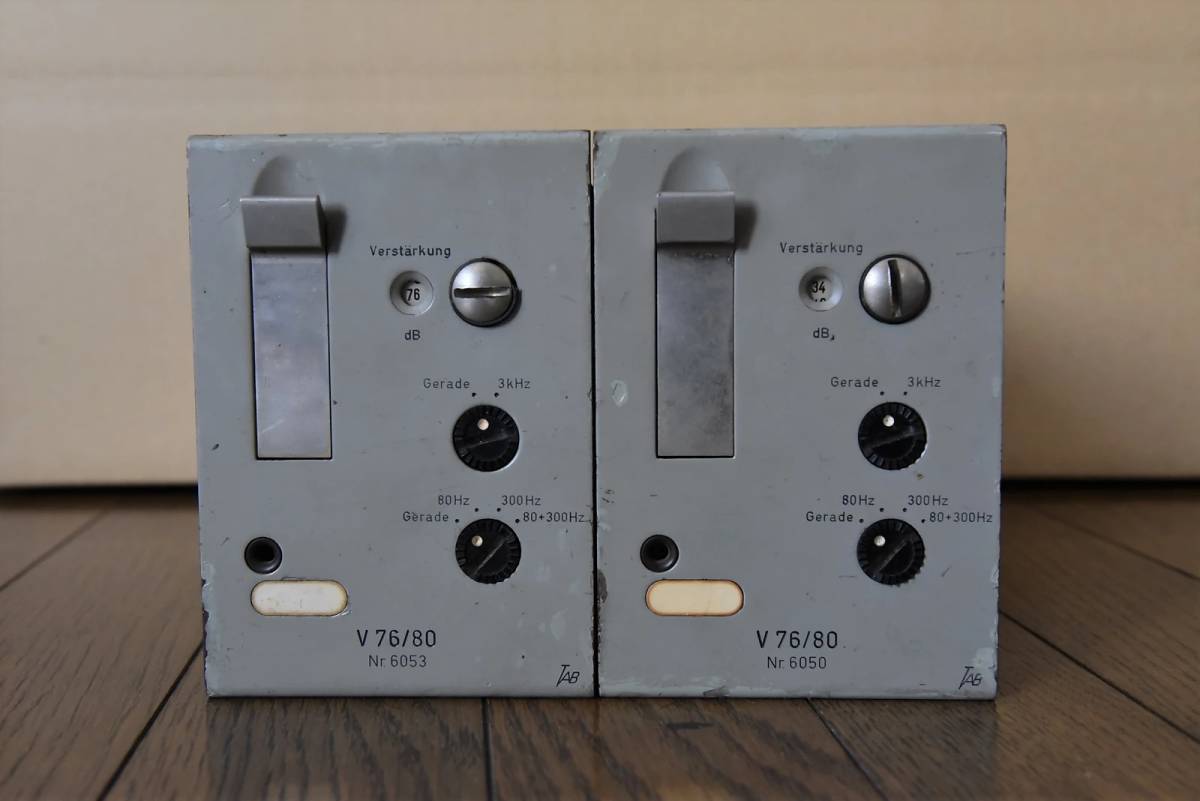 . close serial! TAB TELEFUNKEN V76/80 vacuum tube microphone preamplifier two pcs. set cable attaching 