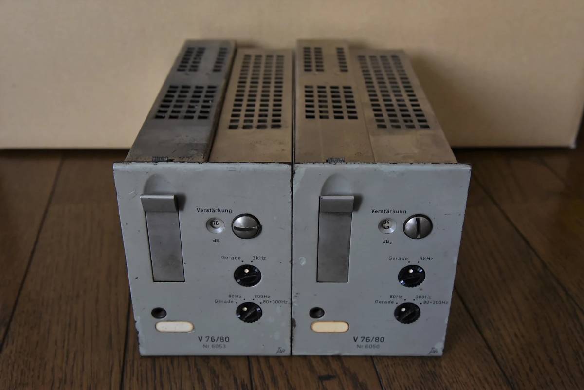 . close serial! TAB TELEFUNKEN V76/80 vacuum tube microphone preamplifier two pcs. set cable attaching 