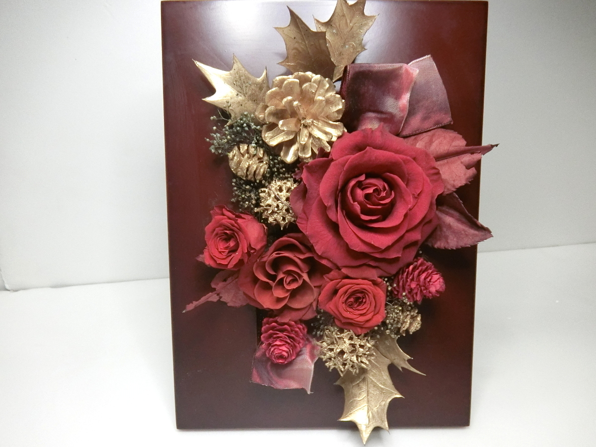  new goods preserved flower final product frame length :18cm×25cm arrange ornament establish .. red Gold gift shipping 80 size 