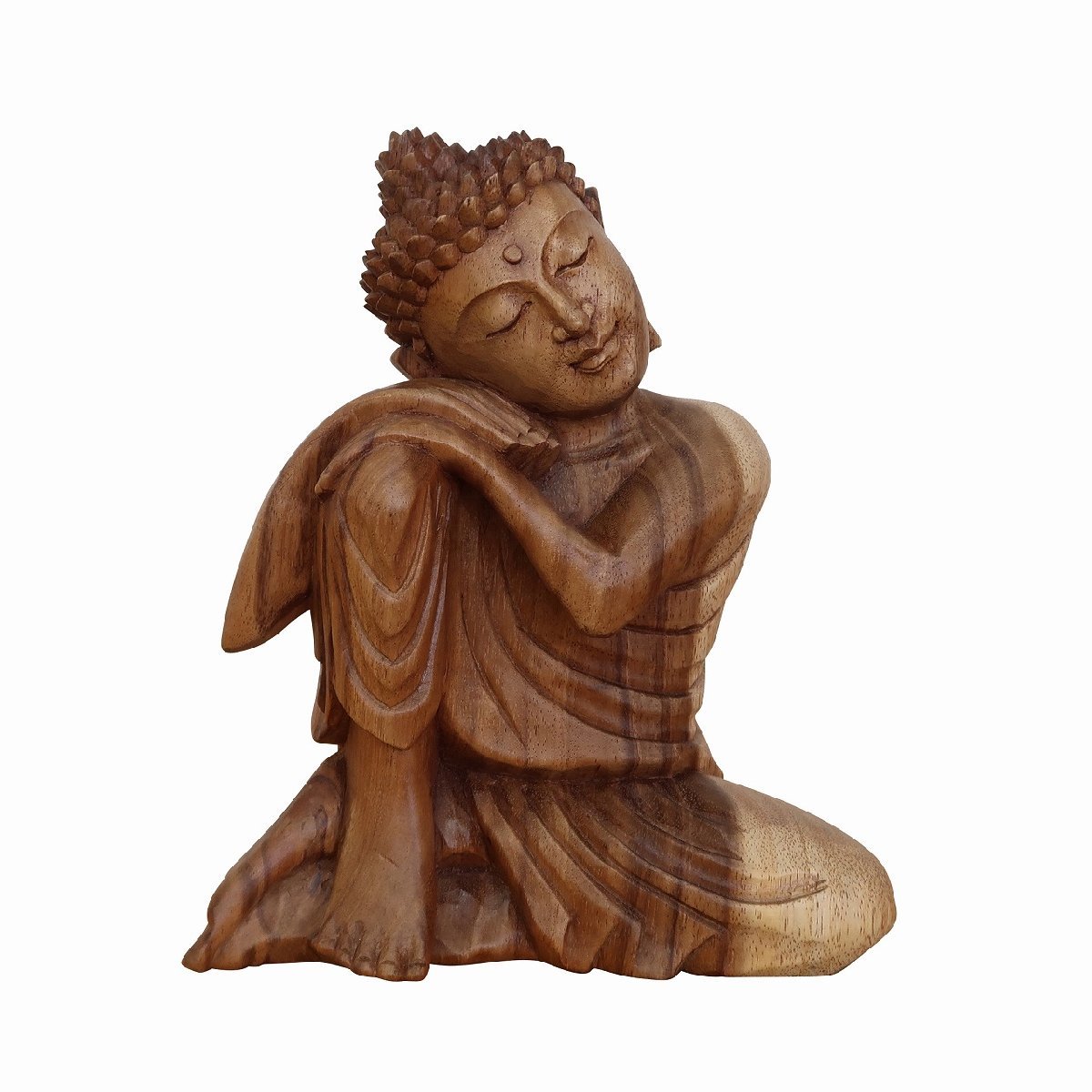 お気に入り ブッダオブジェ 木製仏像 スワール無垢材 座像 25cm リラックスブッダ ブッダの木彫り 仏陀 YSA-080728 置き物 置物 観音菩薩 釈迦 仏像